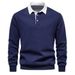 2025 new autumn long-sleeved polo collar sweater trend European size men's sweatshirt casual versatile male_viptrois.com