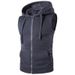 Men's Clothing New Men's Hooded Zipper Pocket Sweater Vest Jacket Hooded Vest M19_viptrois.com