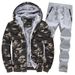 Fleece Men's Tracksuit Hoodie Suit Slim And Thick Warm Camouflage Suit_viptrois.com