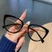 New Fashion Color-Changing Anti-Blue Light Sunglasses Cat Eye No-Makeup Slimming Metal Frame_viptrois.com