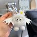 Halloween Bat Plush Keychain - Cute Devil Backpack Charm For Car, Purse, And Keys - Soft Faux Fur Accessory In Black, White, Pink, And Red_viptrois.com