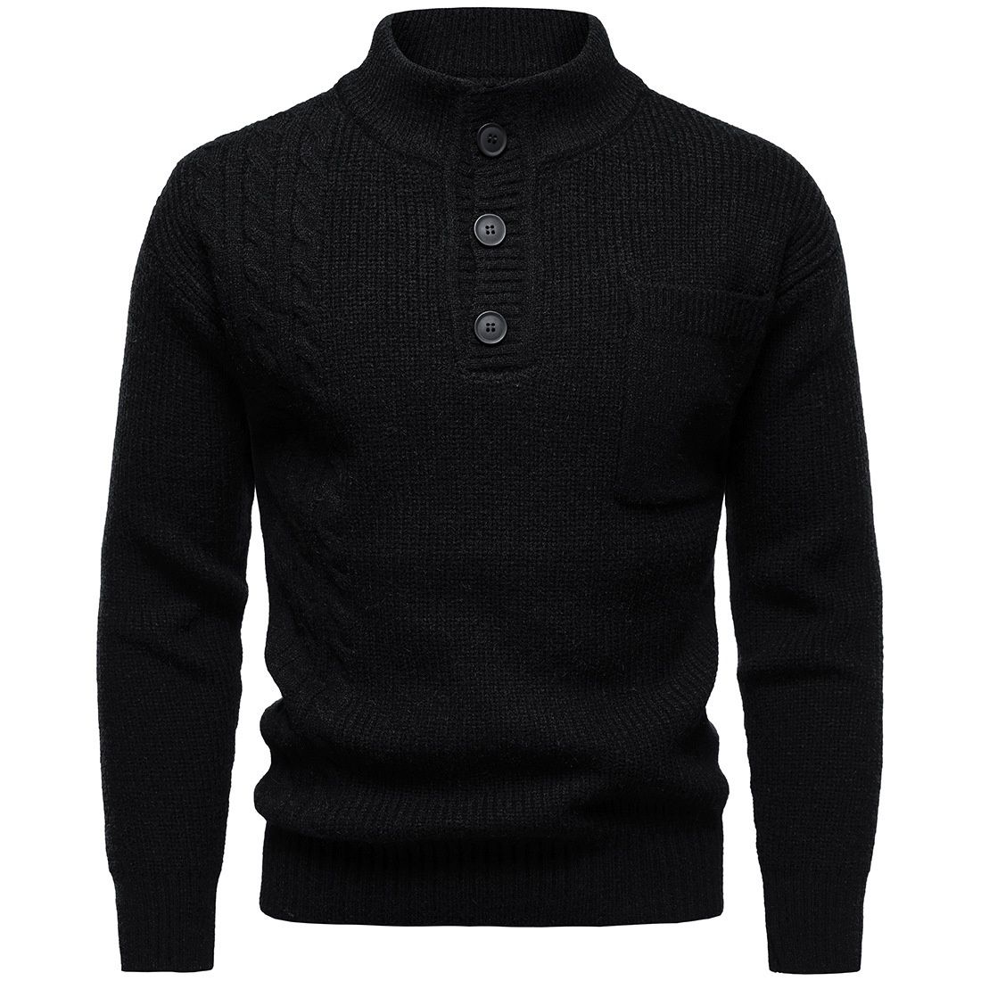 2025 Autumn Winter New British Henry Collar Sweater Men's Fashion Trend Casual Knitwear Wholesale_viptrois.com