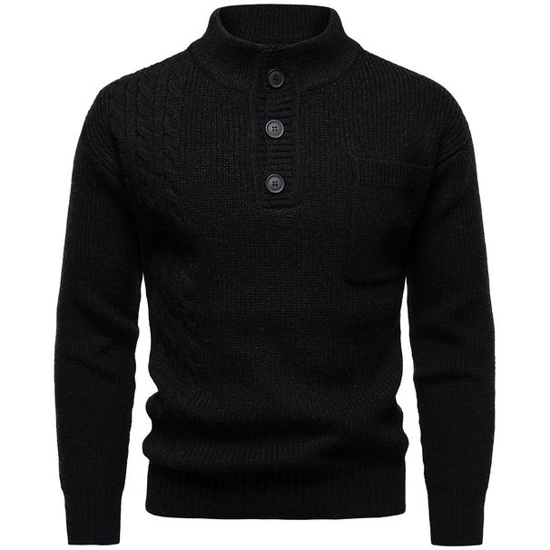 2025 Autumn Winter New British Henry Collar Sweater Men's Fashion Trend Casual Knitwear Wholesale_viptrois.com