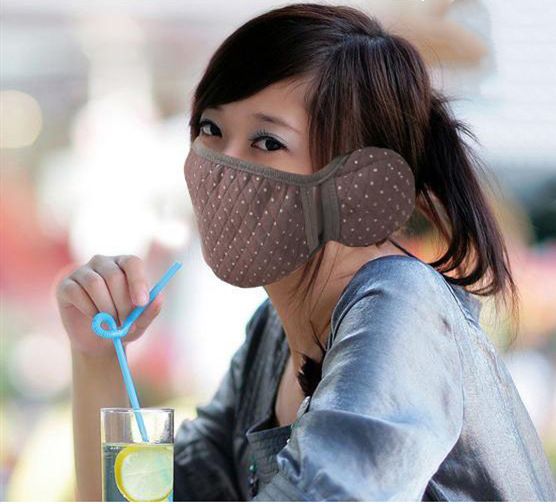 Winter Cute 2-in-1 Dustproof Warm Fashion Ear Cover Windproof Thickened One-piece Mask_viptrois.com