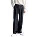 Casual Suit Pants Men's Spring Japanese Style Light Luxury High End Drape Black Trousers Loose Straight Wide Leg Long Trousers_viptrois.com