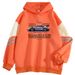 American Style Color Block Sweatshirt For Men, Loose Fit Berry Sports Car Print Pullover, Cool Outerwear Top_viptrois.com