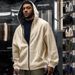 Men's Clothing Waterproof Zip-Up Hooded Sweatshirt Jacket Winter Autumn Casual Pullover With (Black, Dark Gray, Light Gray, Navy, Army Green, Beige)_viptrois.com
