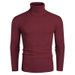 Men's Ribbed High-Neck Sweater – European Fit Thermal Knit With Anti-Pilling Finish (Breathable Polyester Blend, M-3XL, Minimalist Striped Design)_viptrois.com