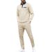 Men's Casual Sports Suit Spring Autumn New All Match Solid Color Lapel Waffle Outdoor Clothing Set_viptrois.com