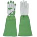 Unisex Green riding long garden gardening gloves cowhide wear-resistant beekeeping anti-shock anti-stab anti-cutting anti-hot_viptrois.com