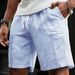 Men's Striped Drawstring Sweatpants Simple Five Point Casual Shorts Spring/Summer Collection_viptrois.com
