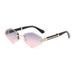 Diamond Metal Accessories Frameless Trimmed Sunglasses Sunglasses For Men And Women High End Fashion_viptrois.com