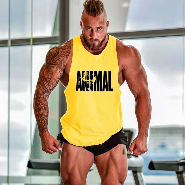 Men's Clothing Sports Muscle Waistcoat Training Sleeveless T Shirt Trendy Casual Loose Fitness Clothes Vest_viptrois.com
