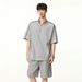 Men's Premium Sporty Polo Shirt & Shorts Set, Lightweight Breathable Fabric, Stand Collar With Striped Design For Casual Street Style_viptrois.com