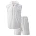 Men's Clothing Men's Cotton Sleeveless Hoodie & Shorts Set - Summer Gym Outfit_viptrois.com