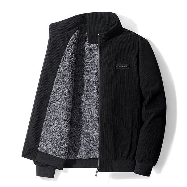 Winter New Corduroy Jacket Men's Fleece Thickened Fashion Stand-up Collar Lamb Fleece Casual Men's Jacket Trendy Winter Wear_viptrois.com
