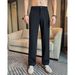 Men's Cleanfit Elastic Waist Dress Pants Trendy American Style Long Curved Flared Trousers_viptrois.com