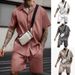 Men's Clothing Sports Suit Casual Loose Shirt Short Sleeved Shorts Summer Fashion Casual Two Piece Suit_viptrois.com
