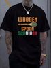 Wooden Spoon Survivor - Funny Italian Kitchen Unisex Black T-Shirt Summer Graphic Designer Clothes Top For Everyday Wear Stretched Slightly_viptrois.com