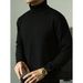 High Neck Warm Sweater For Men, Solid Color Slim Fit Pullover Sweater For Teenagers, Knitted Sweater_viptrois.com