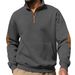 Cross-border Autumn And Winter Men's American Casual Sweatshirt, Jacquard Small Checkered Stand-up Collar Zip-up_viptrois.com