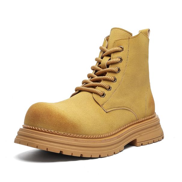 Martin Boots Mid-top High Street Style Chelsea Short Boots Casual Wear-resistant Desert Tooling Boots Couple Men's Boots_viptrois.com