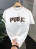 Men's Summer Crew Neck Printed Letter Short Sleeve Trendy Versatile Mercerized Cotton High Quality Bottom Shirt Top T-Shirt_viptrois.com