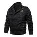 Men's Military Style Cotton Jacket - Lightweight Breathable Windproof Casual Coat For Spring & Autumn (Khaki, Green, Black) - Sizes M To 6XL_viptrois.com