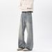 American Retro Lightning Pattern Flared Jeans For Men, Autumn Winter Trendy Brand, Stylish And Slimming, Plus Size,_viptrois.com