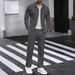 Men's Casual Corduroy Suit Set - Pure Color Button-Up Shirt With Dual Pockets & Matching Long Pants_viptrois.com