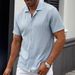 Men's Hollow Out Short Sleeve Shirt – Breathable & Stylish, V-Neck Casual (Black/Khaki/Bluish/Green/White, S-XXL)_viptrois.com
