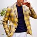 Men's Clothing Spring Tops Business Casual Printed Double Button Suit Jacket Men's Suits Large Size_viptrois.com