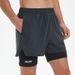 Cross Border Outdoor Sports Shorts Men's Double Layer Two Piece Quick Drying Anti Exposure Professional Running Pants Fitness Three Quarter Pants_viptrois.com