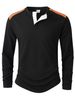Men's Waffle-Knit Henley Long Sleeve Shirt - Retro High Neck Button-Up Casual Top (S-XXXL, 4 Colors)_viptrois.com