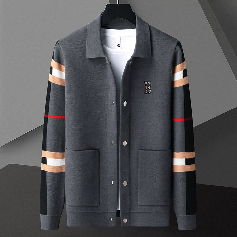 men's clothing autumn and winter half turtleneck sweater men's versatile trendy loose knit sweater lazy sweater w bottoming shirt_viptrois.com