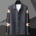 men's clothing autumn and winter half turtleneck sweater men's versatile trendy loose knit sweater lazy sweater w bottoming shirt_viptrois.com