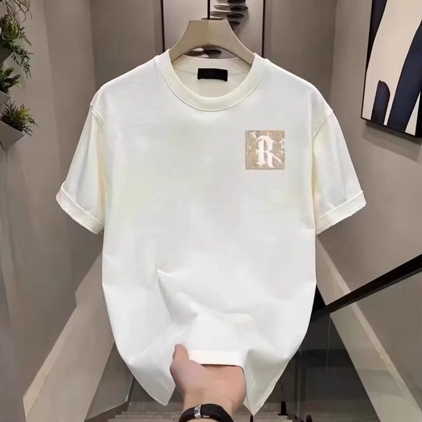 2025 Fashion Trendy Brand Short-sleeved T-shirt Men's Summer New Trend Letter Printing Loose And Versatile Handsome Top_viptrois.com