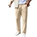 Men's Oversized Straight-Leg Pants | Non-Stretch Polyester Casual Trousers With Drawstring Waist | Wrinkle-Free & Breathable For Streetwear & Travel_viptrois.com
