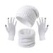 New Christmas red and white warm kit hot sale winter cycling gloves hat neck warm three piece set_viptrois.com