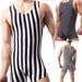 Men's Clothing men's new jumpsuit vertical striped pajamas sports jumpsuit men's underwear men_viptrois.com