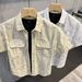 Men's Clothing Stylish Short Sleeve Printed Shirt Breathable & Comfortable Casual Wear For Summer, Lightweight Loose Fit, Available In White & Khaki_viptrois.com
