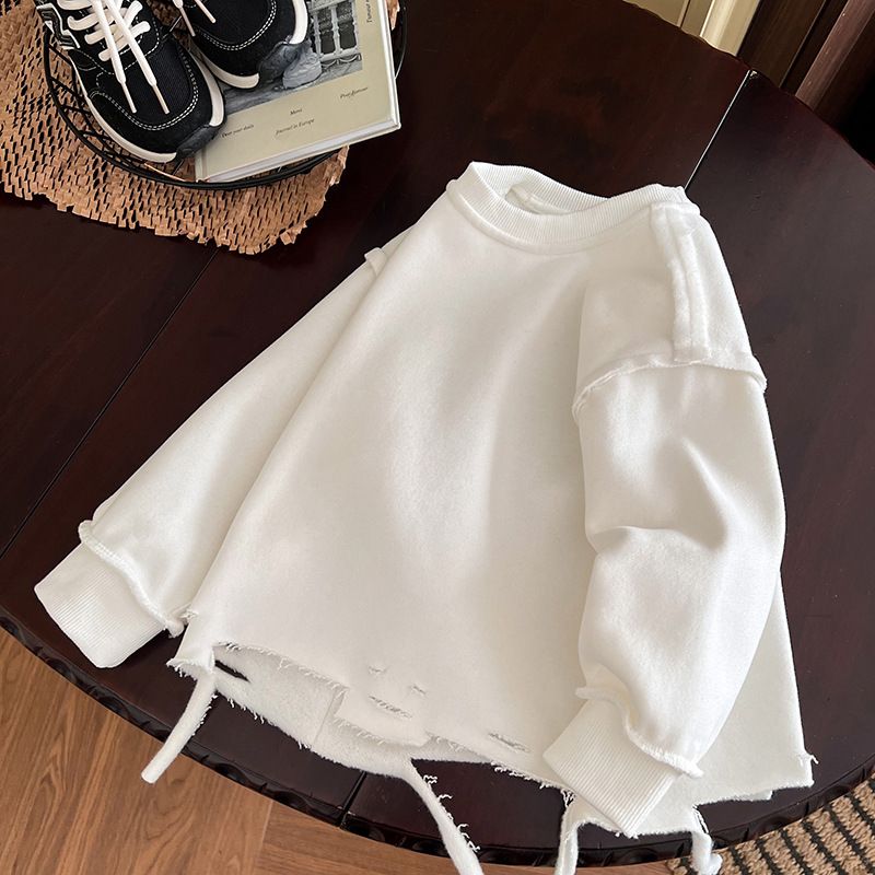Mother & Kids Boys' Stylish Sweatshirt One Piece Fleece Clothes For Small And Medium Sized Children Plus Fleece And Thick Winter Clothes_viptrois.com