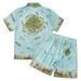 Men's Clothing Casual Printed Shirt Two Piece Set Retro Fashion Short Sleeved Shirt Shorts_viptrois.com