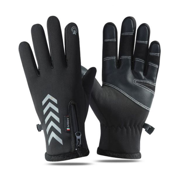 Apparel Accessories Touch Screen Warm Windproof Waterproof Cycling Zipper Sports Plus Velvet Mountaineering Skiing Gloves_viptrois.com