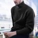 Men’s Chunky Knit Sweater - Oversized High Neck Pullover In Solid Colors (Light Grey/Burgundy/Dark Grey)_viptrois.com