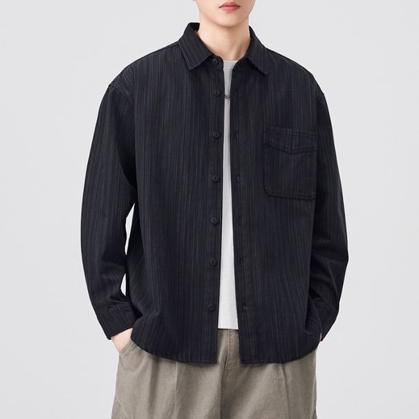 Nordmann New T779 Autumn Japanese Retro Men's Loose Casual Long Sleeve Shirt American Workwear Versatile Trendy Brand Jacket_viptrois.com