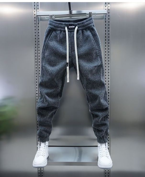 Men's Lightweight Luxury Casual Jogger Pants Elastic Waist Tapered Cuff Breathable Polyester Slim Fit Trousers Urban Streetwear_viptrois.com