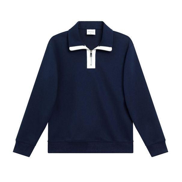 Unisex Heavyweight 380G Half-Zip Stand Collar Sweatshirt – Oversized Streetwear Pullover (S-3XL)_viptrois.com