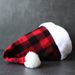 Christmas items Decorative props Festive dress hat gingham Christmas hat_viptrois.com
