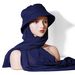 New fashion monochrome suit headscarf solid color chiffon plus fisherman hat scarf hat one piece combination_viptrois.com